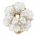 Anillo mostacilla blancos con detalles dorados